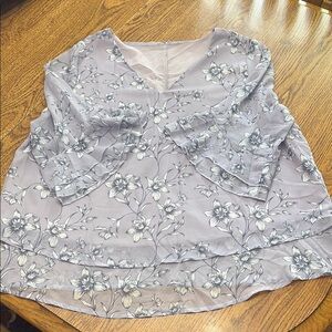 BloomChic Gray Embellished Boxy Blouse